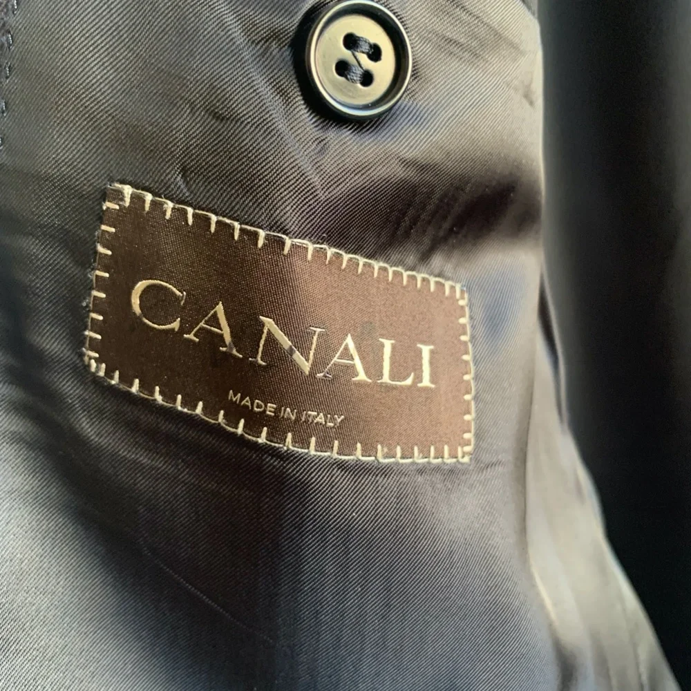 Canali Plaid Blue Sport Coat 42R - Picture 2 of 5